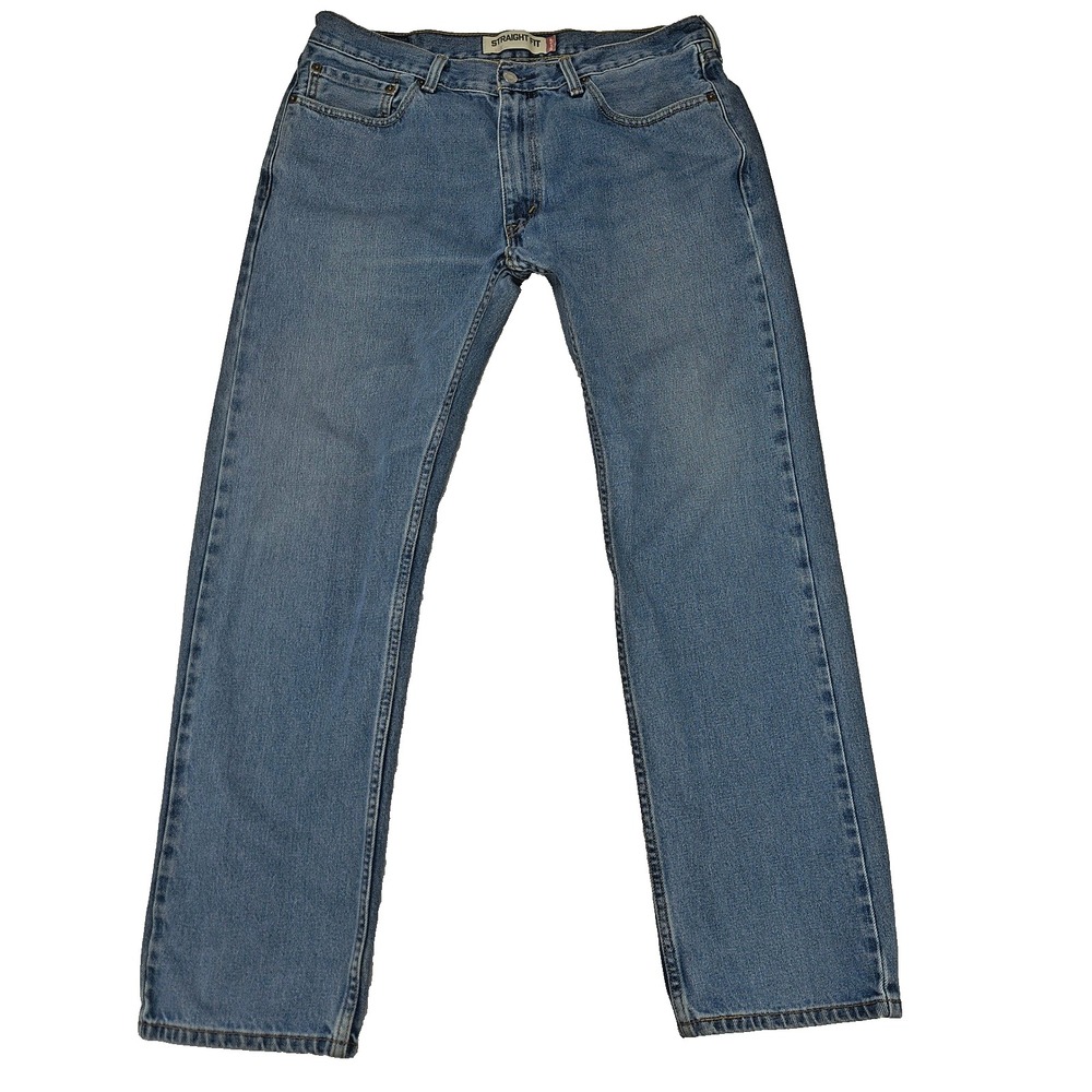 Levis 505 Mens Straight Fit‎ Blue Denim Jeans 36x32 Medium Wash Zip Fly Classic